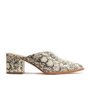 Bill Blass Taj Snake-Print Slide Mules